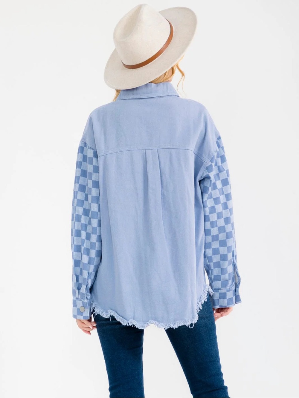 New Vici Long Sleeve Button Closure Front Pockets Denim Shacket Top Size M - Picture 2 of 11